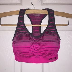 Pink and Gray Sports Bra